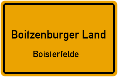 Straßenverzeichnis Boitzenburger Land Boisterfelde