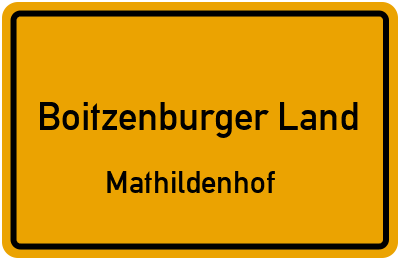 Straßenverzeichnis Boitzenburger Land Mathildenhof