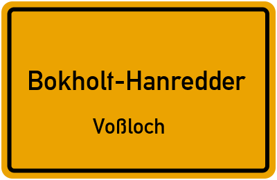 Straßenverzeichnis Bokholt-Hanredder Voßloch
