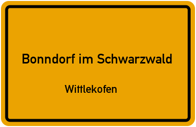 Straßenverzeichnis Bonndorf im Schwarzwald Wittlekofen