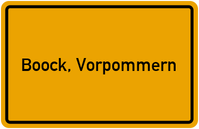 Ortsschild von Boock, Vorpommern in Mecklenburg-Vorpommern