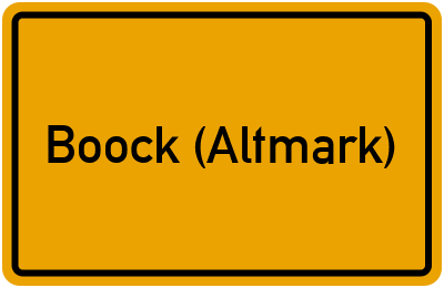 Ortsschild von Gemeinde Boock (Altmark) in Sachsen-Anhalt