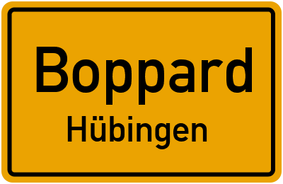 Ortsschild Boppard Hübingen
