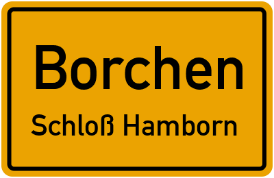 Ortsschild Borchen Schloß Hamborn