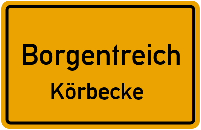 Ortsschild Borgentreich Körbecke