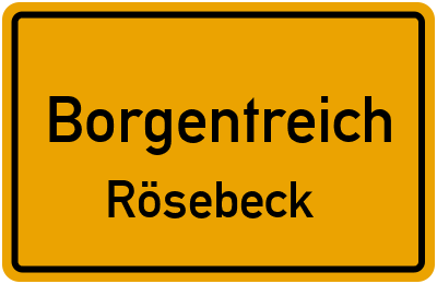 Ortsschild Borgentreich Rösebeck