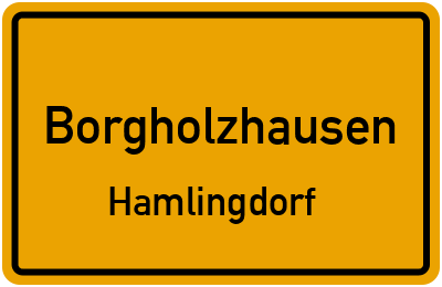 Ortsschild Borgholzhausen Hamlingdorf