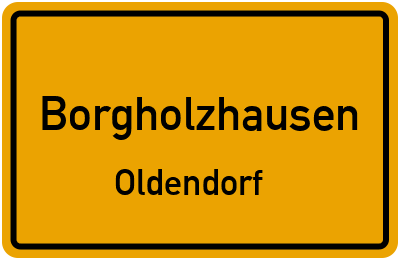 Ortsschild Borgholzhausen Oldendorf