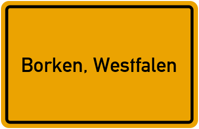 Ortsschild von Stadt Borken, Westfalen in Nordrhein-Westfalen