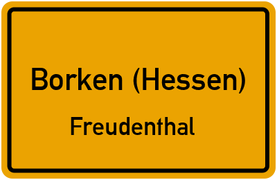 Straßenverzeichnis Borken (Hessen) Freudenthal