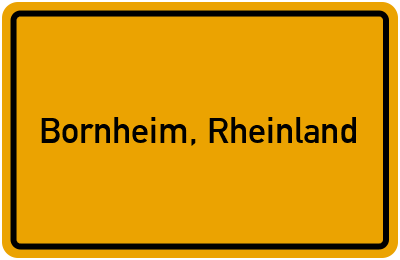 Ortsschild von Stadt Bornheim, Rheinland in Nordrhein-Westfalen