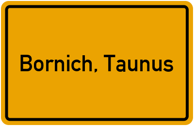 Ortsschild von Gemeinde Bornich, Taunus in Rheinland-Pfalz