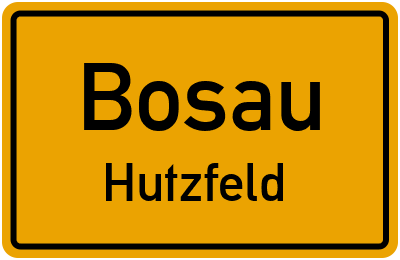 Ortsschild Bosau Hutzfeld