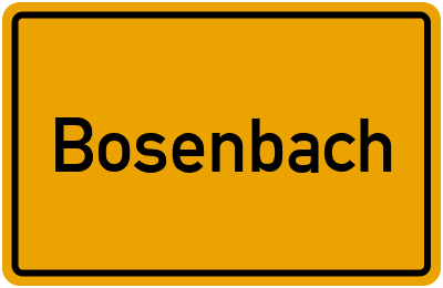 Ortsschild von Gemeinde Bosenbach in Rheinland-Pfalz
