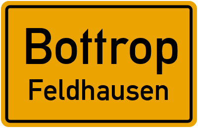 Ortsschild Bottrop Feldhausen