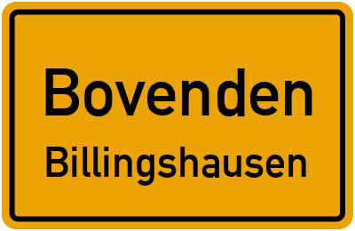 Ortsschild Bovenden Billingshausen