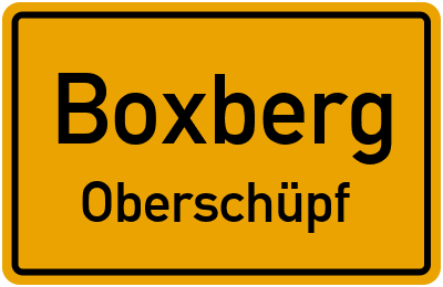 Ortsschild Boxberg Oberschüpf