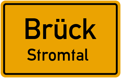 Ortsschild Brück Stromtal