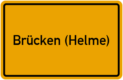 Ortsschild von Gemeinde Brücken (Helme) in Sachsen-Anhalt