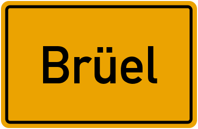 Ortsschild von Brüel in Mecklenburg-Vorpommern