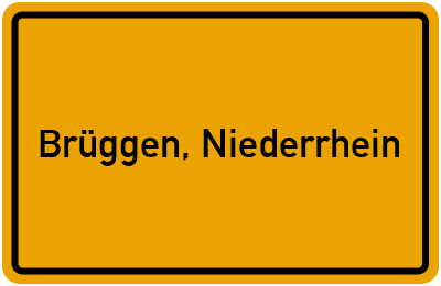 Ortsschild von Gemeinde Brüggen, Niederrhein in Nordrhein-Westfalen