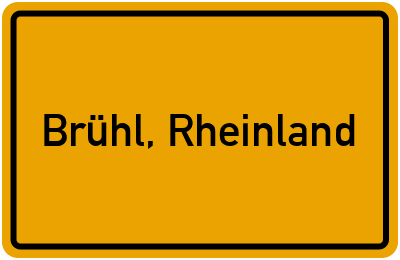 Ortsschild von Stadt Brühl, Rheinland in Nordrhein-Westfalen