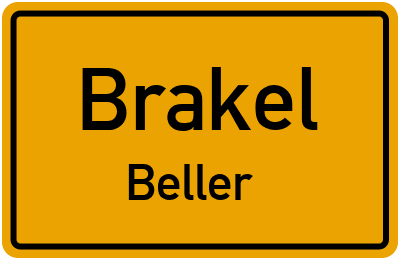 Ortsschild Brakel Beller