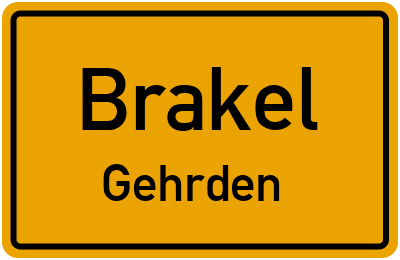 Straßenverzeichnis Brakel Gehrden