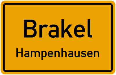 Ortsschild Brakel Hampenhausen