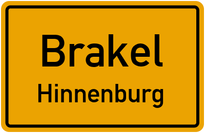 Straßenverzeichnis Brakel Hinnenburg