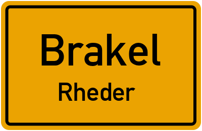 Ortsschild Brakel Rheder