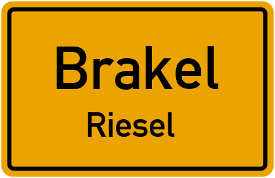 Ortsschild Brakel Riesel