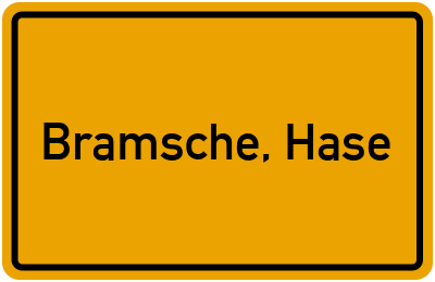 Ortsschild von Stadt Bramsche, Hase in Niedersachsen