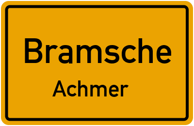 Ortsschild Bramsche Achmer