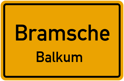 Ortsschild Bramsche Balkum