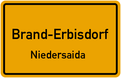 Straßenverzeichnis Brand-Erbisdorf Niedersaida