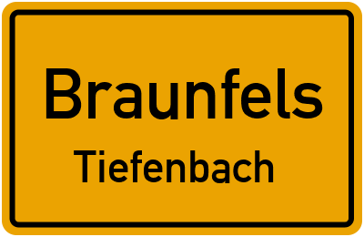 Ortsschild Braunfels Tiefenbach