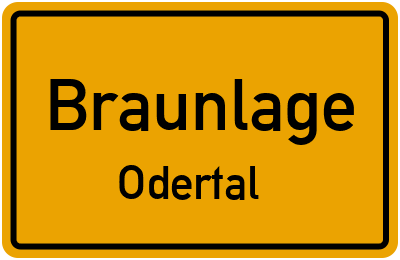 Straßenverzeichnis Braunlage Odertal