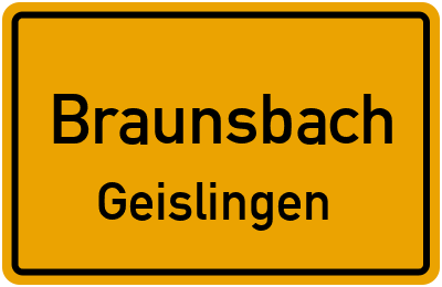 Ortsschild Braunsbach Geislingen