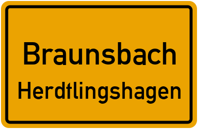Ortsschild Braunsbach Herdtlingshagen