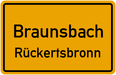 Straßenverzeichnis Braunsbach Rückertsbronn