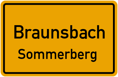 Ortsschild Braunsbach Sommerberg
