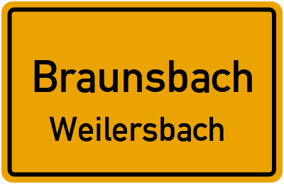 Ortsschild Braunsbach Weilersbach