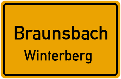Ortsschild Braunsbach Winterberg