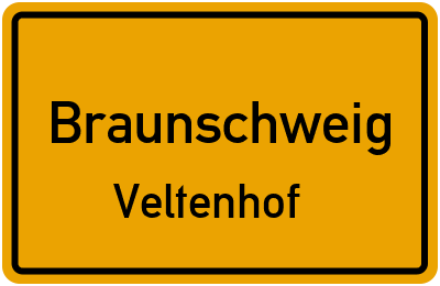 Ortsschild Braunschweig Veltenhof