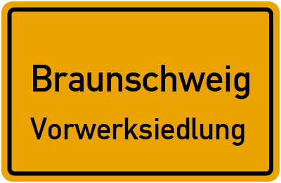 Ortsschild Braunschweig Vorwerksiedlung