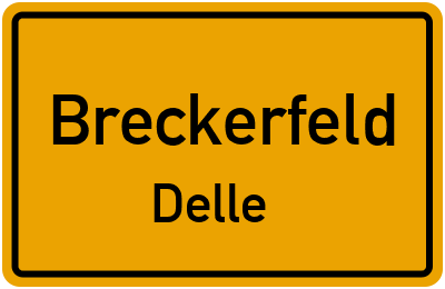 Ortsschild Breckerfeld Delle