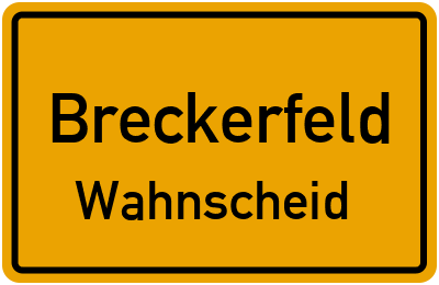 Straßenverzeichnis Breckerfeld Wahnscheid