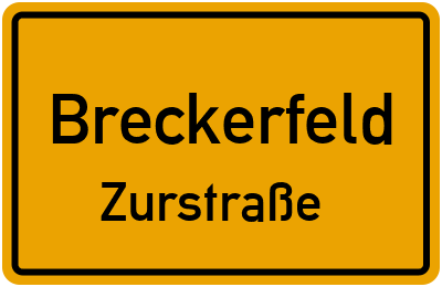 Ortsschild Breckerfeld Zurstraße