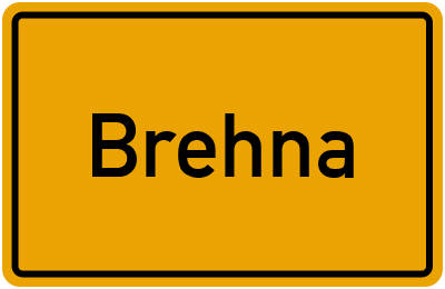 Ortsschild von Stadt Brehna in Sachsen-Anhalt